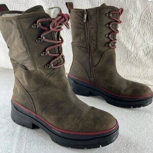 Timberland Malynn Waterproof Cold Weather Leather Boots Women 9.5 Chunky Zip Up